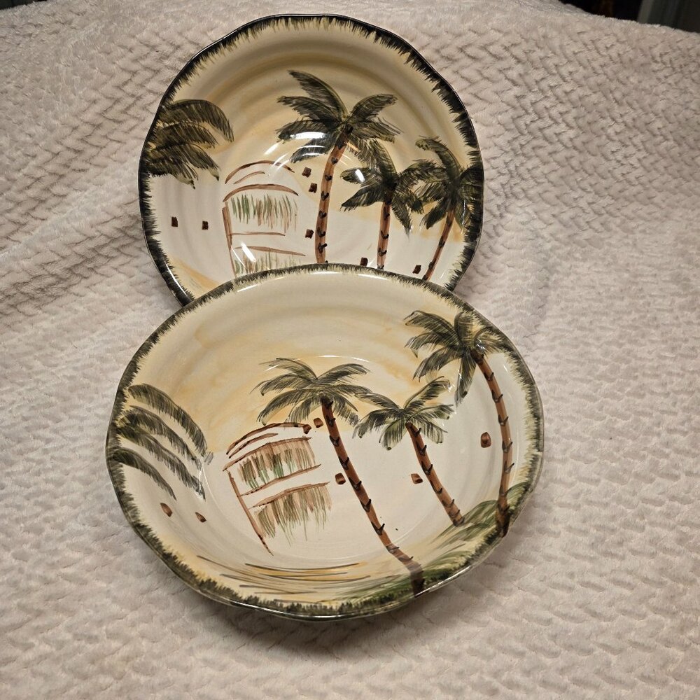 Mulberry Home Collections 8.5" Salad bowls Palm Tree Collection Hand Painted